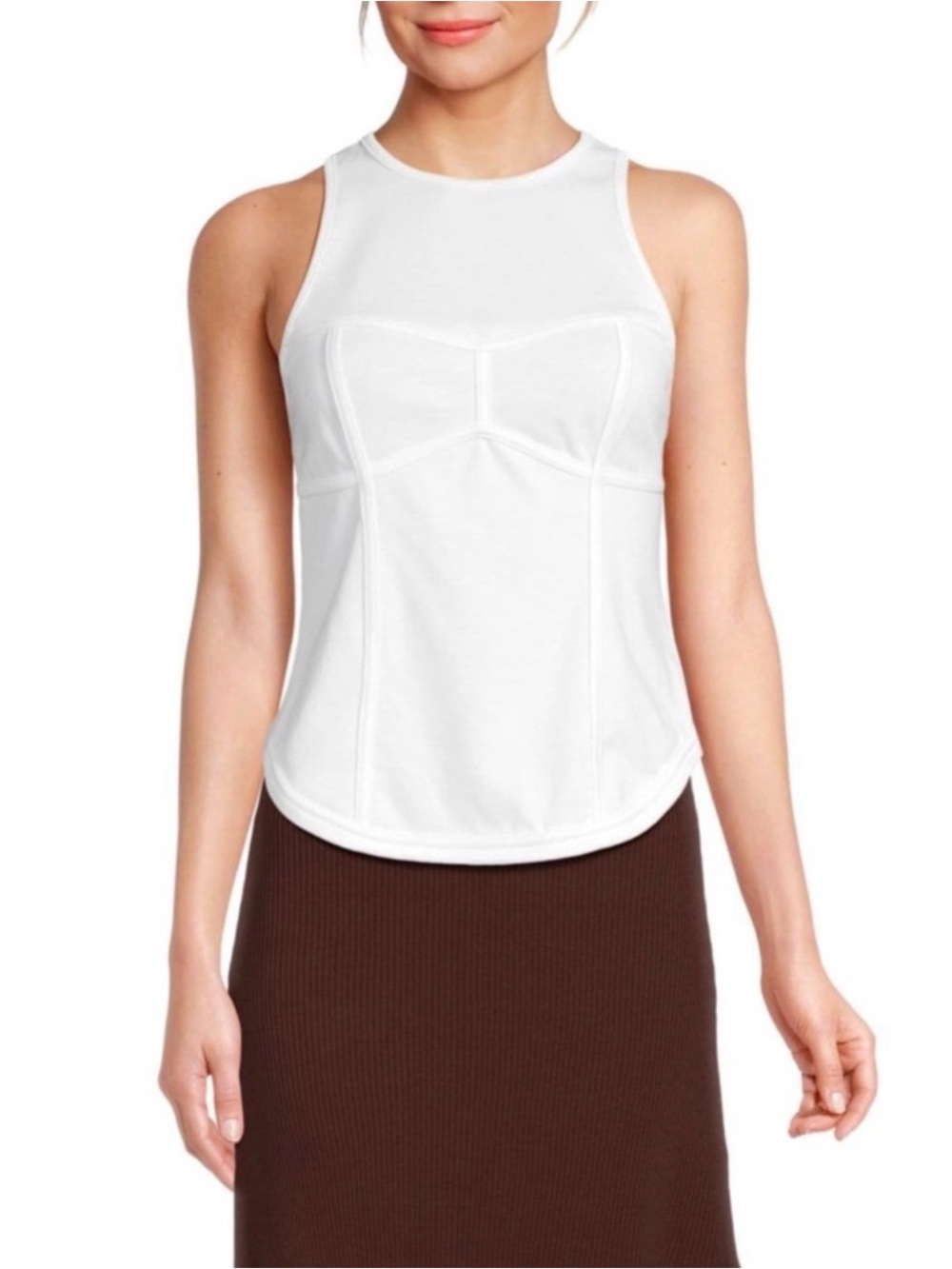 A.L.C. Watson Bustier Sleeveless White Structured Bustier Tank Top